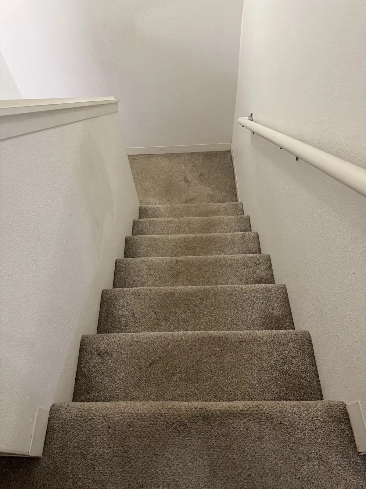 Stair carpet — before cleaning